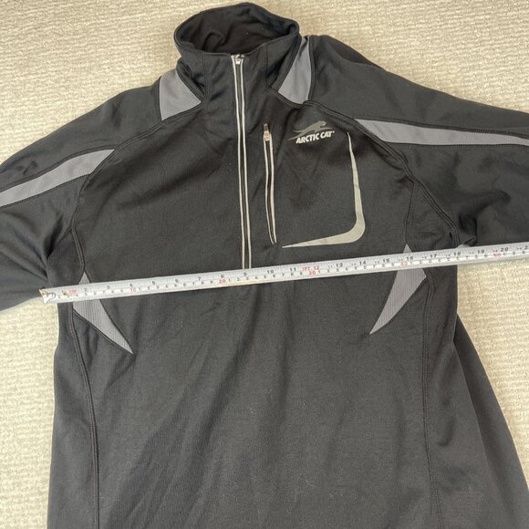 Arcticwear Arctic Cat Pullover Mens Medium 1/4 Zip Black Shirt Jacket - Picture 9 of 13